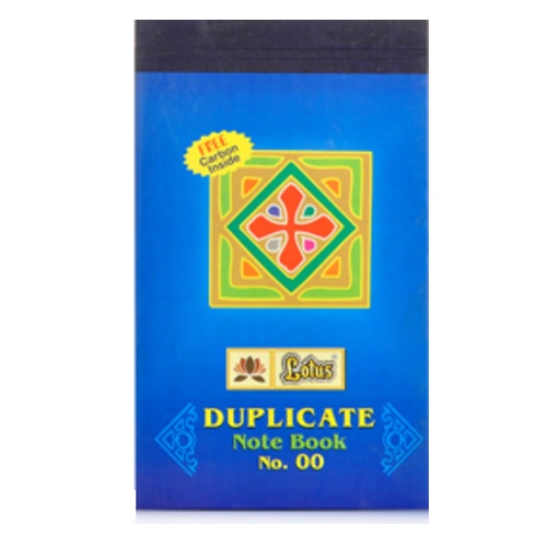 Lotus Fine Paper Duplicate Note Book With Free Carbon Inside 00 No, Size: 11x18 cm (100x2 Pages)